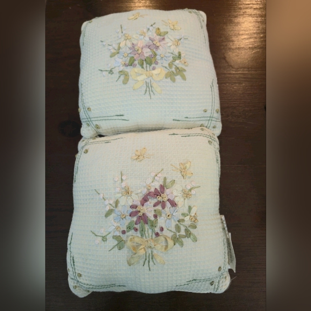 Floral Embroidered Throw Pillows